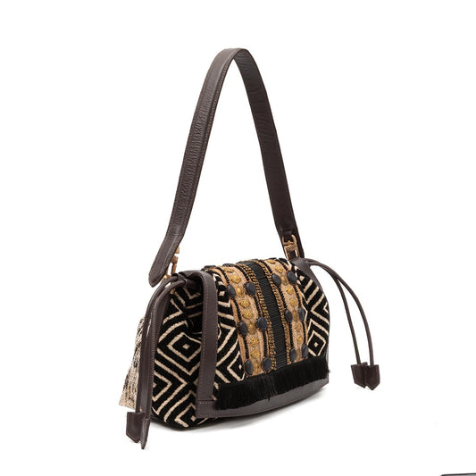 BOLSA FLAP TAPECARIA BORDADA