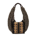 BOLSA MAXI HOBO TAPEÇARIA BORDADA PRETO