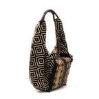 BOLSA MAXI HOBO TAPEÇARIA BORDADA PRETO