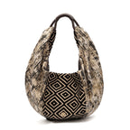 BOLSA MAXI HOBO TAPEÇARIA BORDADA PRETO