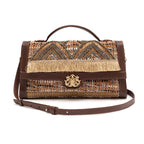 BOLSA TOP HANDLE TAPECARIA BORDADA