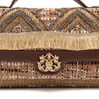 BOLSA TOP HANDLE TAPECARIA BORDADA