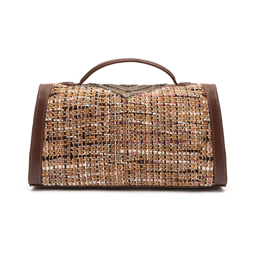 BOLSA TOP HANDLE TAPECARIA BORDADA