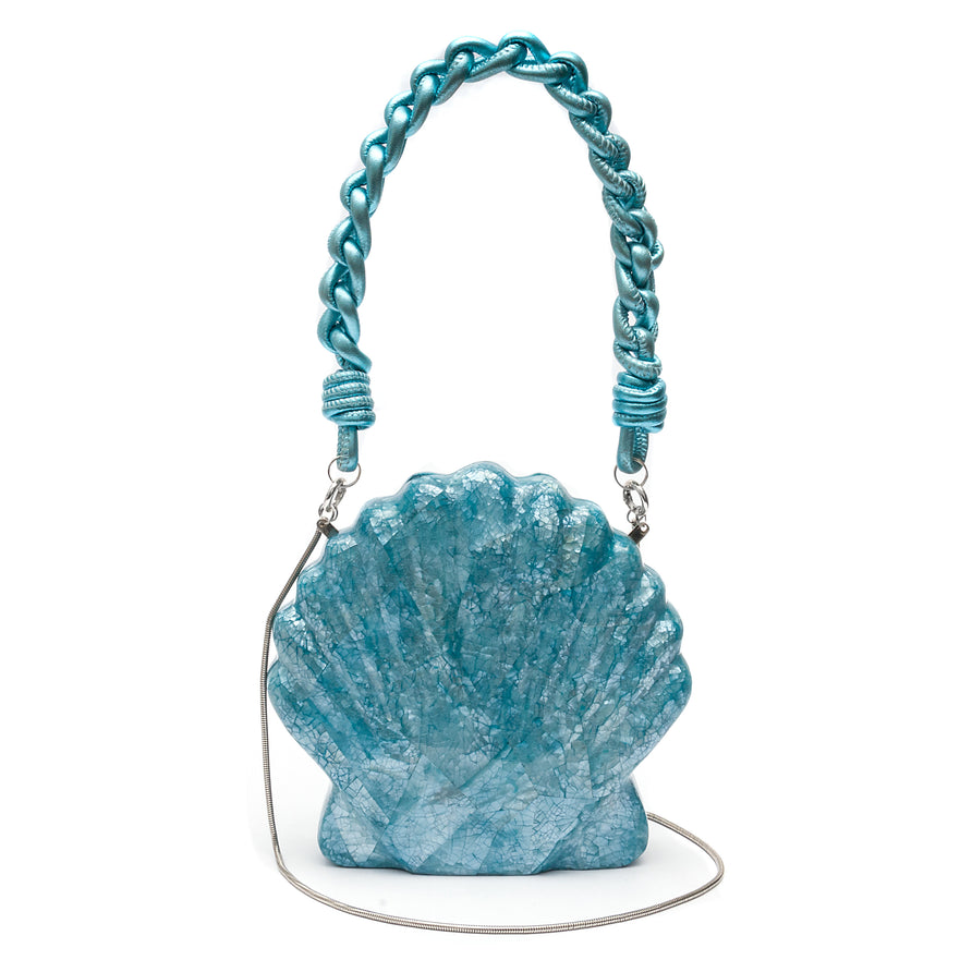 MOTHER-OF-PEARL ACQUA CLUTCH BAG