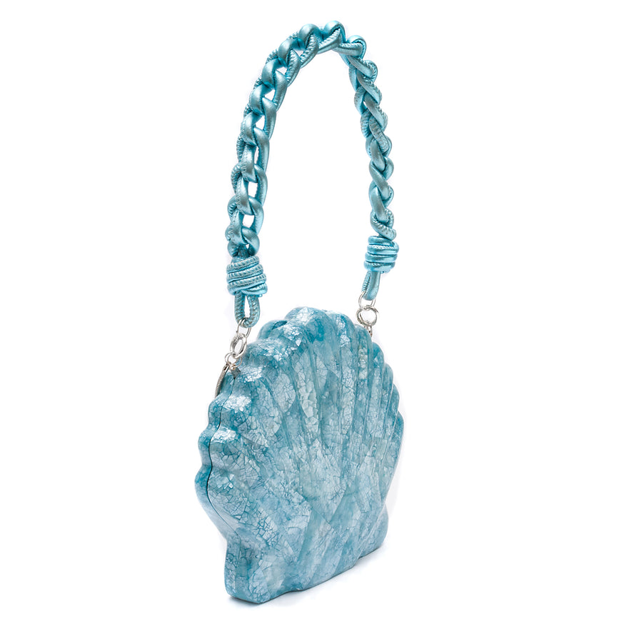 MOTHER-OF-PEARL ACQUA CLUTCH BAG