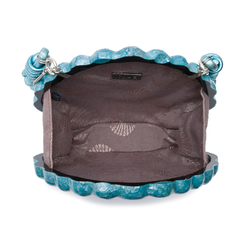 MOTHER-OF-PEARL ACQUA CLUTCH BAG