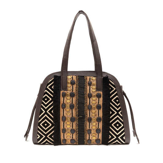 BOLSA TOTE TAPEÇARIA BORDADA PRETO