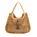 BOLSA HOBO PALHA OURO LAGOSTA