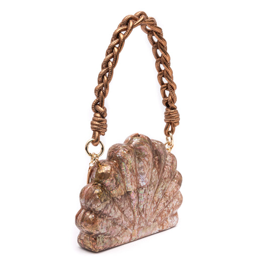 BOLSA CLUTCH MADREPÉROLA AURORA  FURTA ROSE