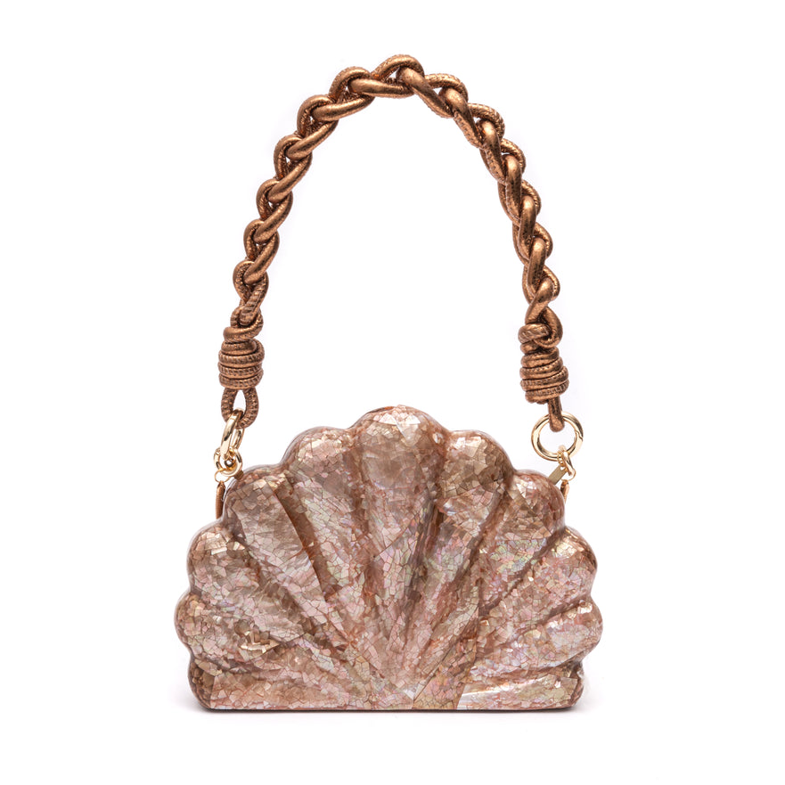 BOLSA CLUTCH MADREPÉROLA AURORA  FURTA ROSE