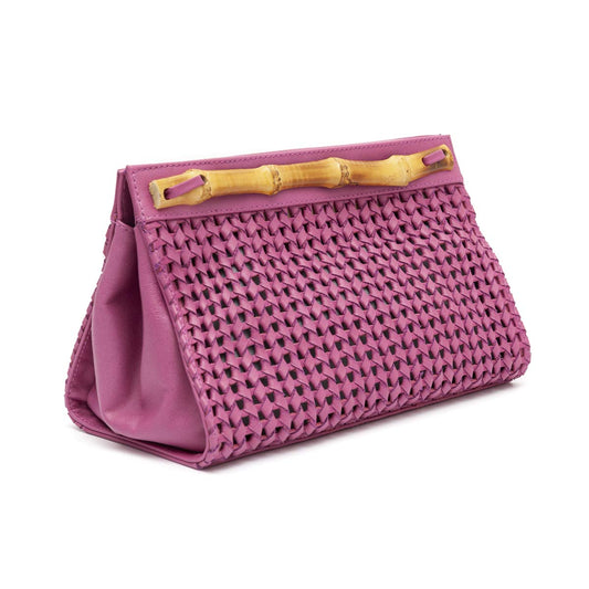 Bolsa Pouch Tressê Couro Natural Argento