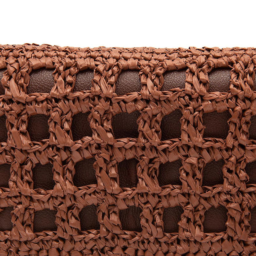 BOLSA FLAP CROCHE IARA CACAU