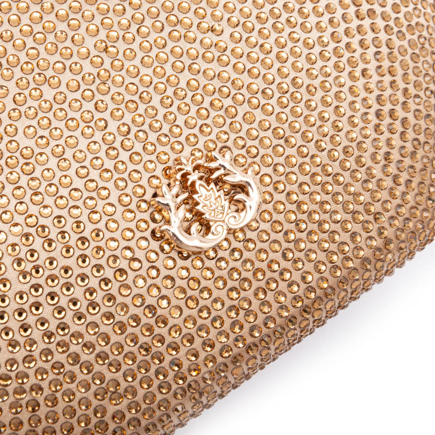 Domed Crystal Clutch Gold