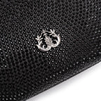 BOLSA CLUTCH CRISTAIS  ABAULADA PRETA