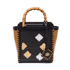 MINI BOLSA CARRÉ RAFIA NAPOLI PRETA