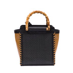 MINI BOLSA CARRÉ RAFIA NAPOLI PRETA