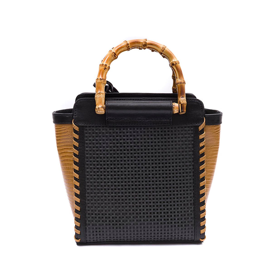 MINI BOLSA CARRÉ RAFIA NAPOLI PRETA