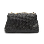 MINI BOLSA FLAP TRESSÊ PRETO OURO