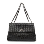 BOLSA HELEN FLAP TRESSÊ GLOSS PRETO ONIX