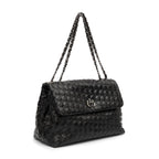 BOLSA HELEN FLAP TRESSÊ GLOSS PRETO ONIX