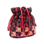 BOLSA BUCKET TAPEÇARIA  MATELLASÊ BORDADA ALÇAS EM COURO NATURAL CROSSBODY/TIRACOLO MULTI PINK