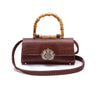 BOLSA TOP HANDLE EAST WEST PEQUENA COURO LIZARD PINHÃO