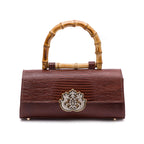 BOLSA TOP HANDLE EAST WEST PEQUENA COURO LIZARD PINHÃO