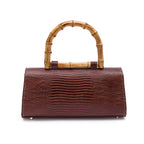 BOLSA TOP HANDLE EAST WEST PEQUENA COURO LIZARD PINHÃO