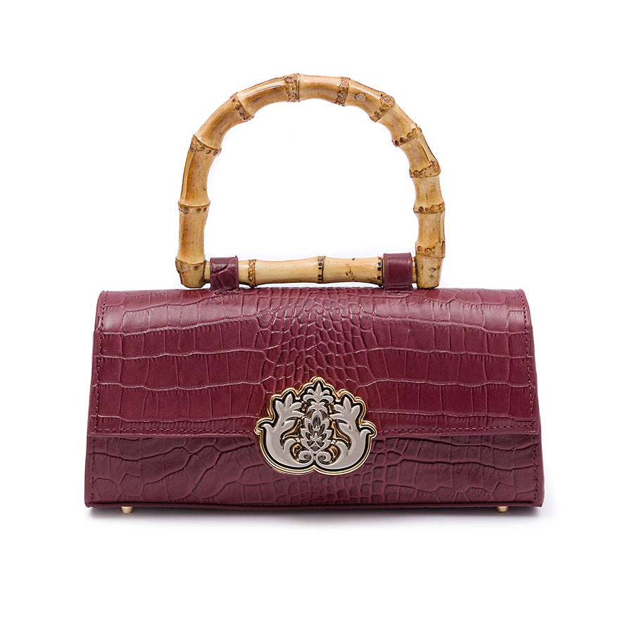 BOLSA TOP HANDLE EAST WEST NEW CROCO BURGUNDY