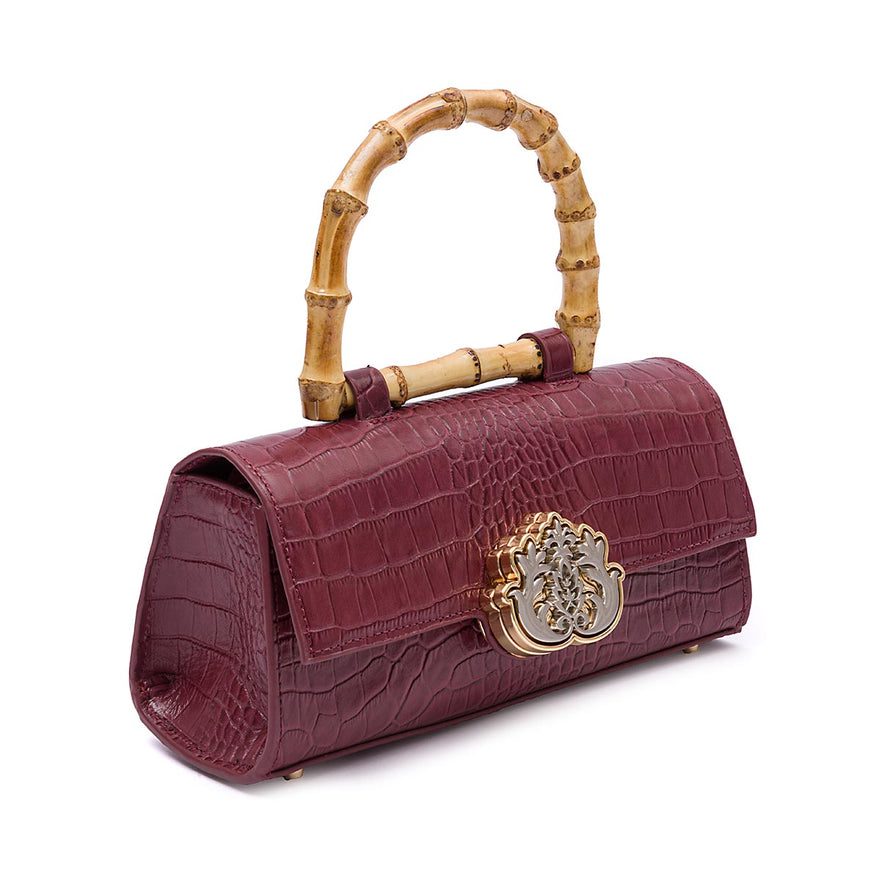 BOLSA TOP HANDLE EAST WEST NEW CROCO BURGUNDY
