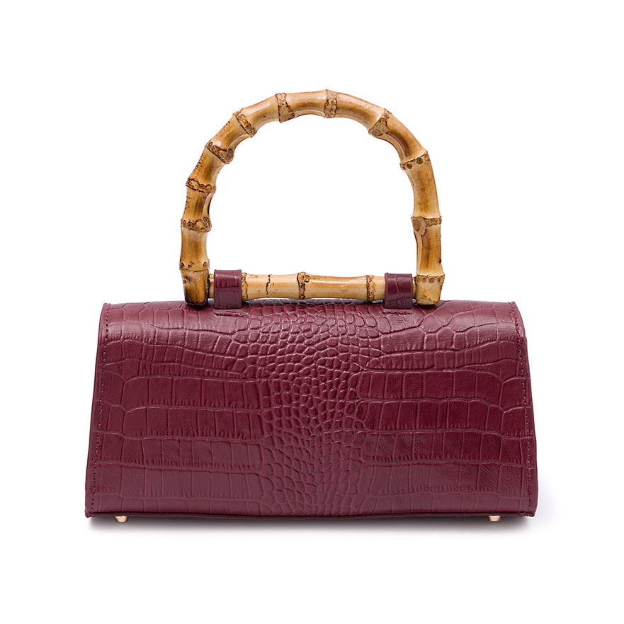 BOLSA TOP HANDLE EAST WEST NEW CROCO BURGUNDY