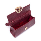 BOLSA TOP HANDLE EAST WEST NEW CROCO BURGUNDY