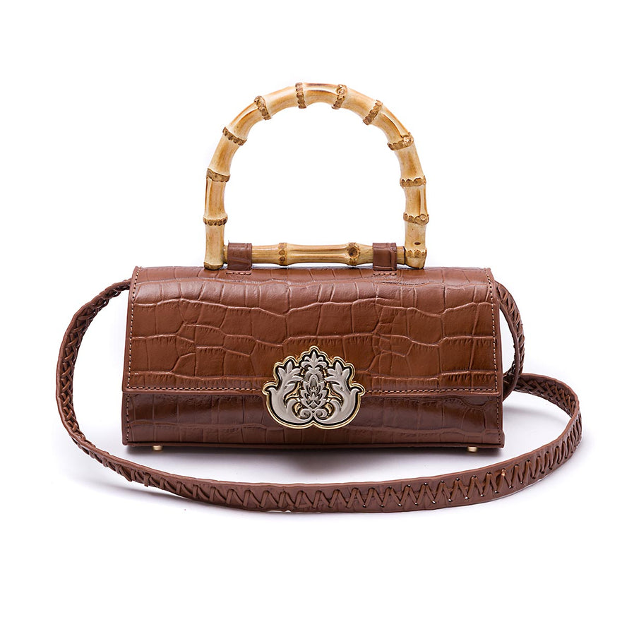 BOLSA TOP HANDLE EAST  WEST  MAXI CROCO PECAN