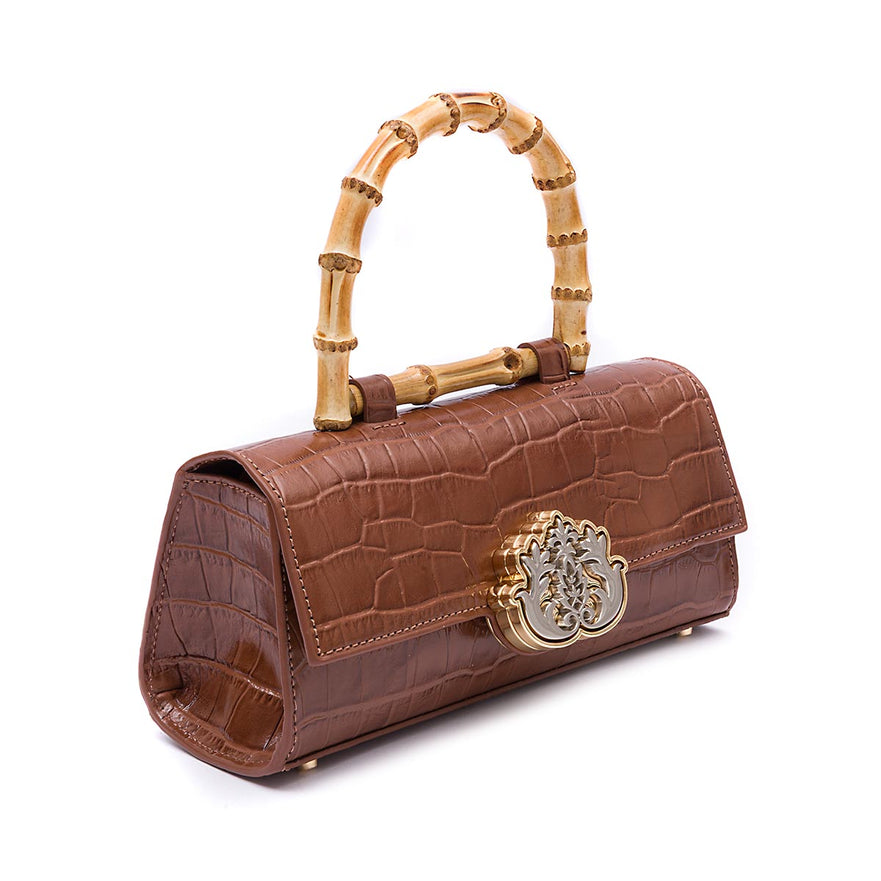 BOLSA TOP HANDLE EAST  WEST  MAXI CROCO PECAN