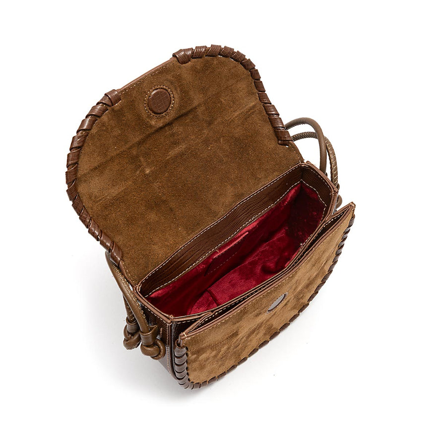 BOLSA BOX ZAIRA NEW CROCO CAMURÇA MASCAVO