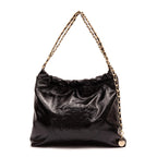 BOLSA DAYSE HOBO EM COURO GLOSS PRETO OURO