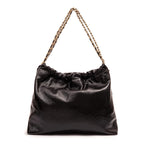 BOLSA DAYSE HOBO EM COURO GLOSS PRETO OURO