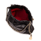 BOLSA DAYSE HOBO EM COURO GLOSS PRETO OURO