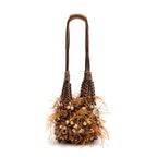 BOLSA SHOULDER LYRA MACRAMÊ CARAMELO