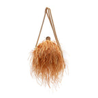 BOLSA SHOULDER LYRA MACRAMÊ CARAMELO