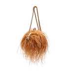 BOLSA SHOULDER LYRA MACRAMÊ CARAMELO