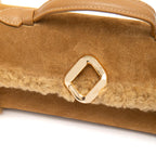 BOLSA TOPHANDLE AURORA WINTER EDITION CAMURÇA MEL/OVELHA CARAMELO / OURO