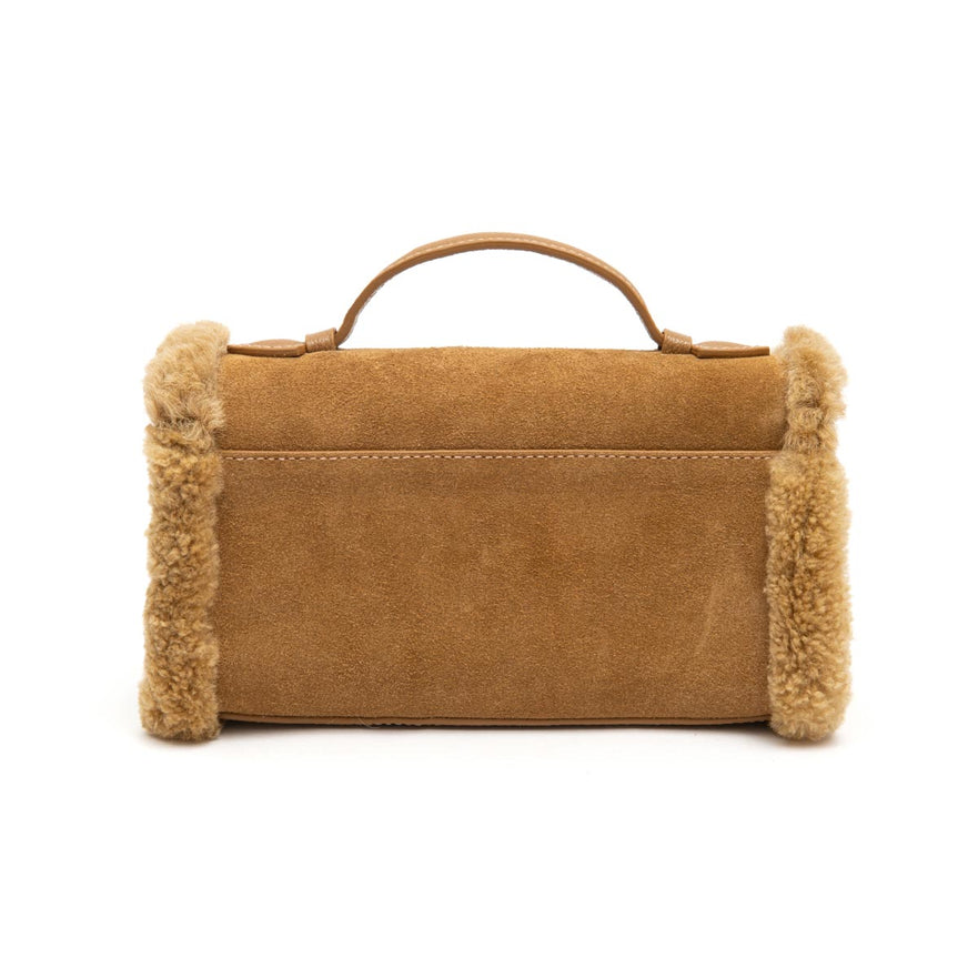 BOLSA TOPHANDLE AURORA WINTER EDITION CAMURÇA MEL/OVELHA CARAMELO / OURO