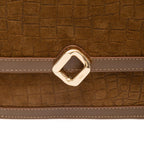 BOLSA BOX BAG AURORA NEW CROCO CAMURÇA MASCAVO OURO
