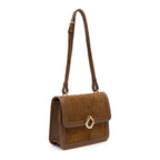 BOLSA BOX BAG AURORA NEW CROCO CAMURÇA MASCAVO OURO