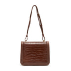 BOLSA BOX BAG AURORA NEW CROCO BROWNIE OURO