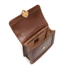 BOLSA BOX BAG AURORA NEW CROCO BROWNIE OURO