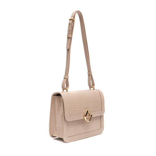 BOLSA BOX BAG AURORA NEW CROCO NEVOA OURO