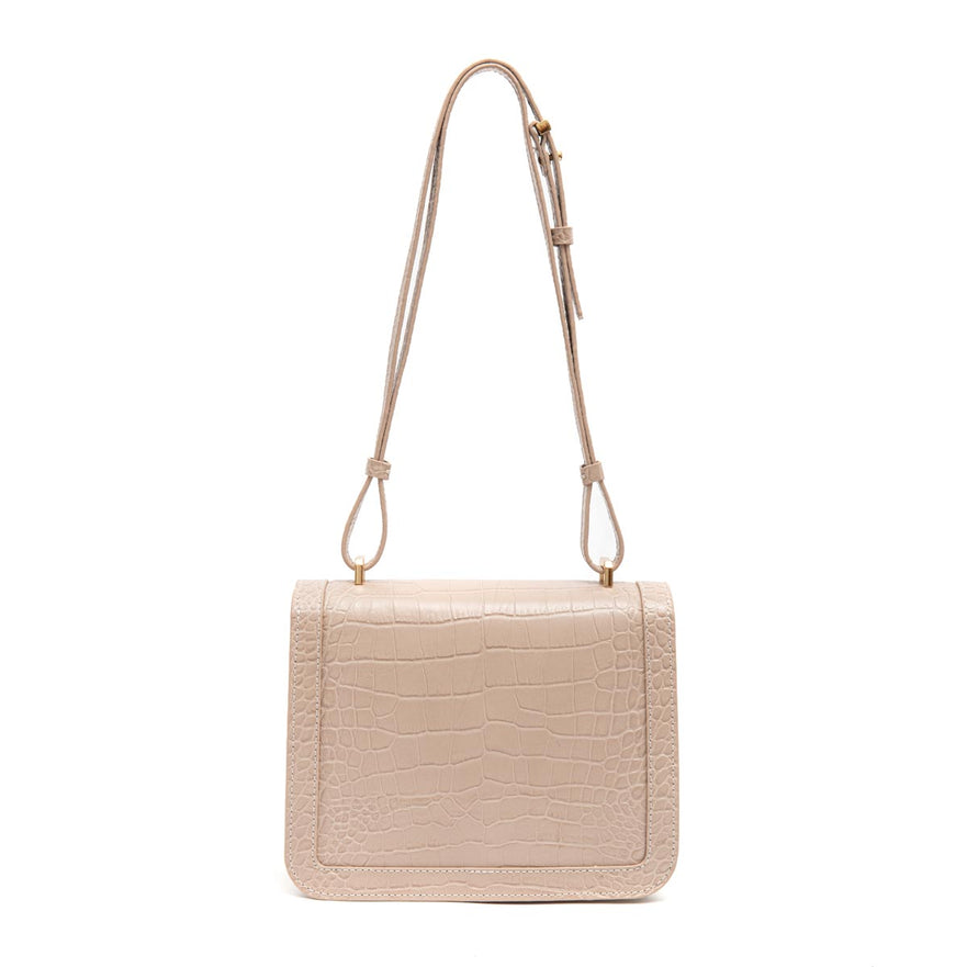BOLSA BOX BAG AURORA NEW CROCO NEVOA OURO