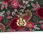 BOLSA MAXI SHOPPER DANNY PALHA FIORI BORDADA FRIDA PRETO